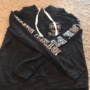 VS Pink Bling Half Zip Hoodie